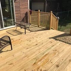 Cedar deck surface and railing detail, Chippewa Valley WI