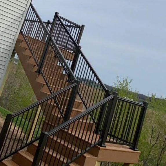 Composite deck staircase viewed from the side, Chippewa Valley WI