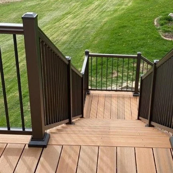 Composite deck staircase viewed from above, Chippewa Valley WI